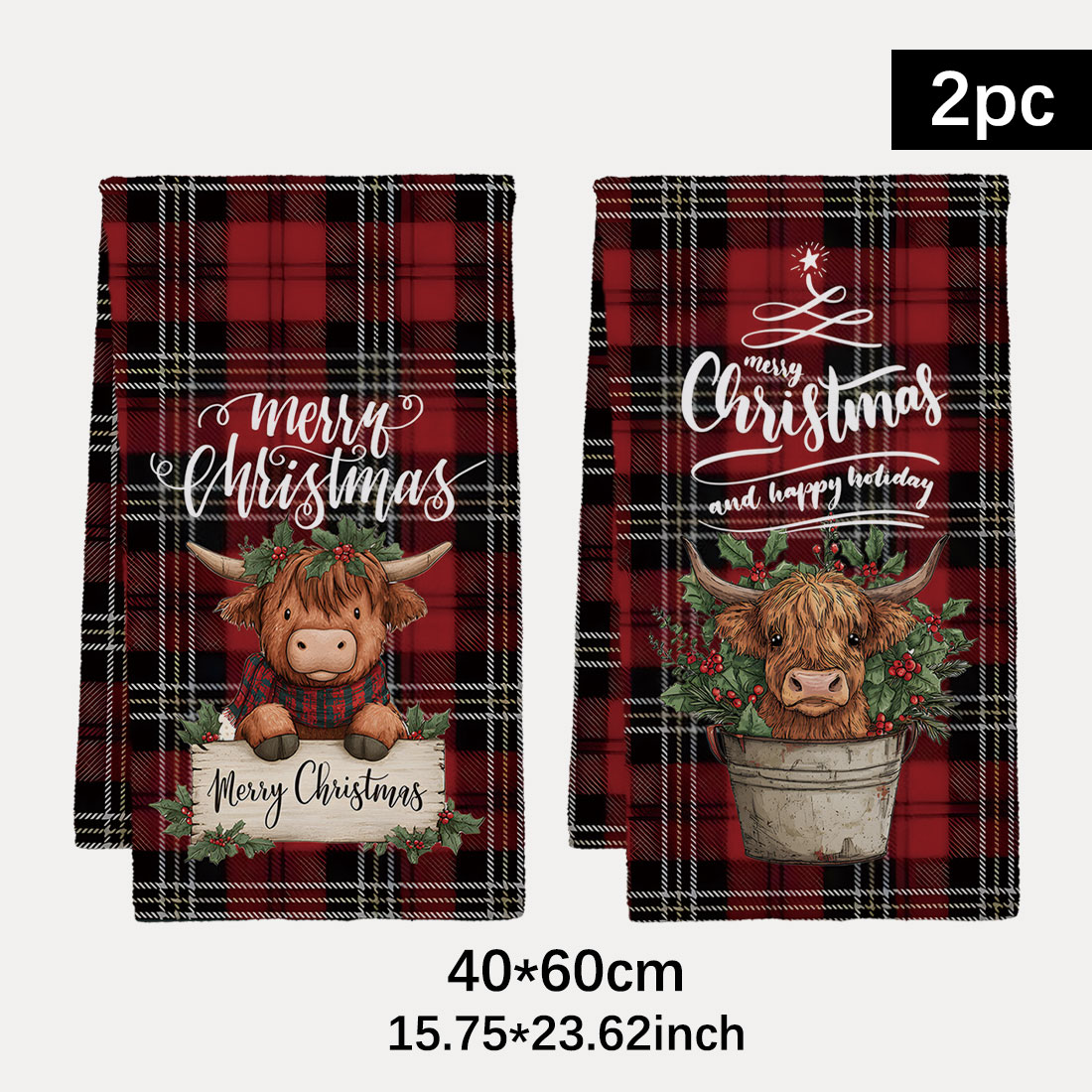 Highland Home Textiles - 40x60cm Christmas Series Tree Grids Snowman