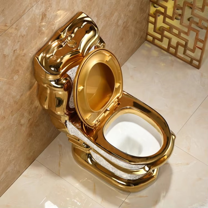 P & C Home Textiles Usa - European Design Luxury Two-Piece Golden Toilet