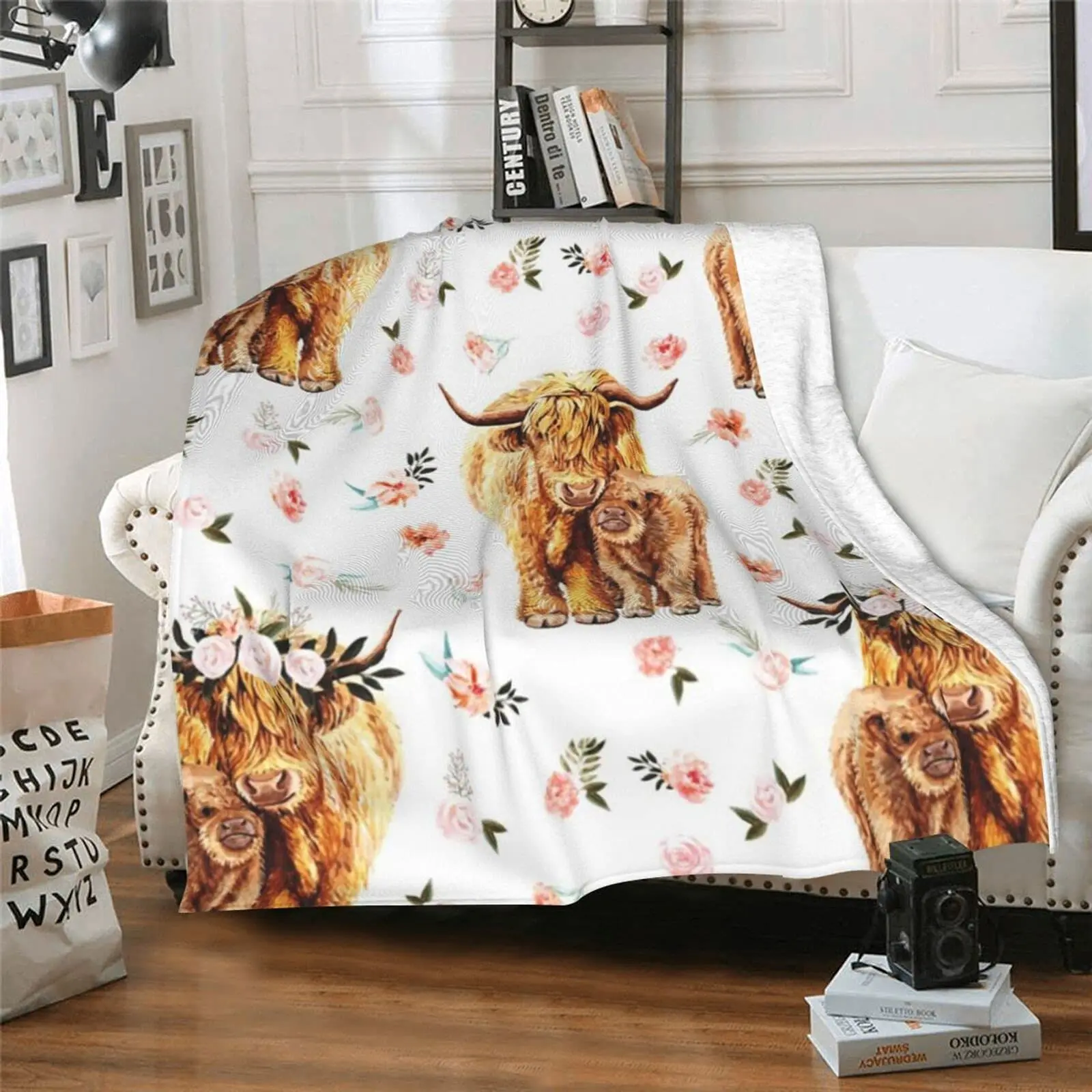 Highland Cow Blanket Animal Be - Highland Home Textiles 评论和价格