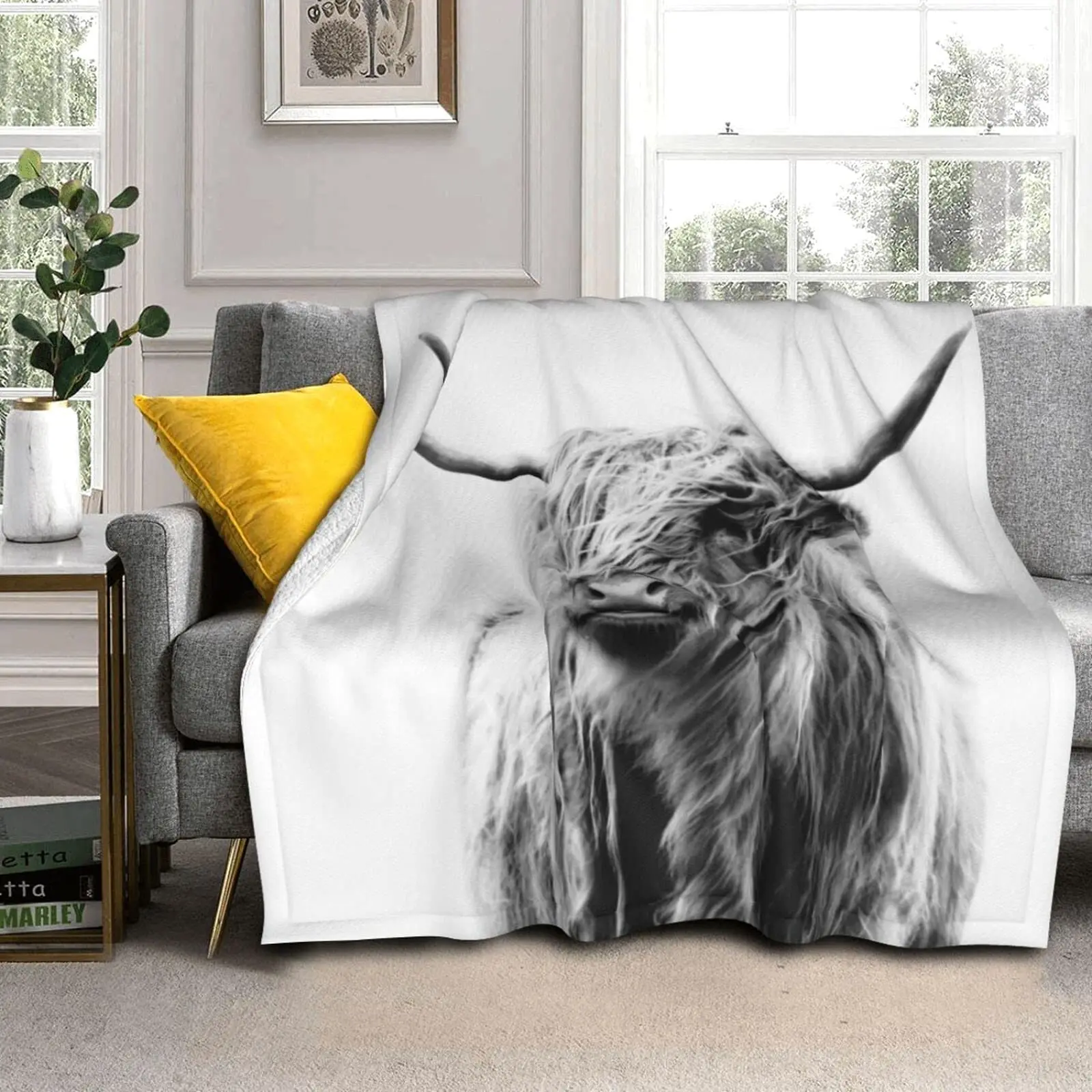 Highland Cow Blanket Animal Be - Highland Home Textiles 评论和价格
