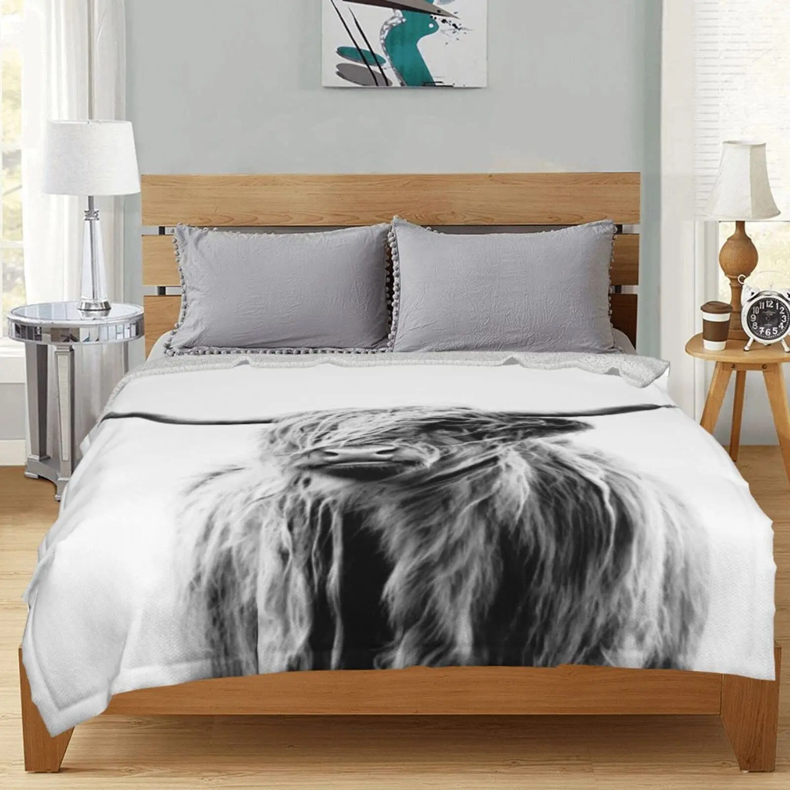 Highland Cow Blanket Animal Be - Highland Home Textiles 评论和价格