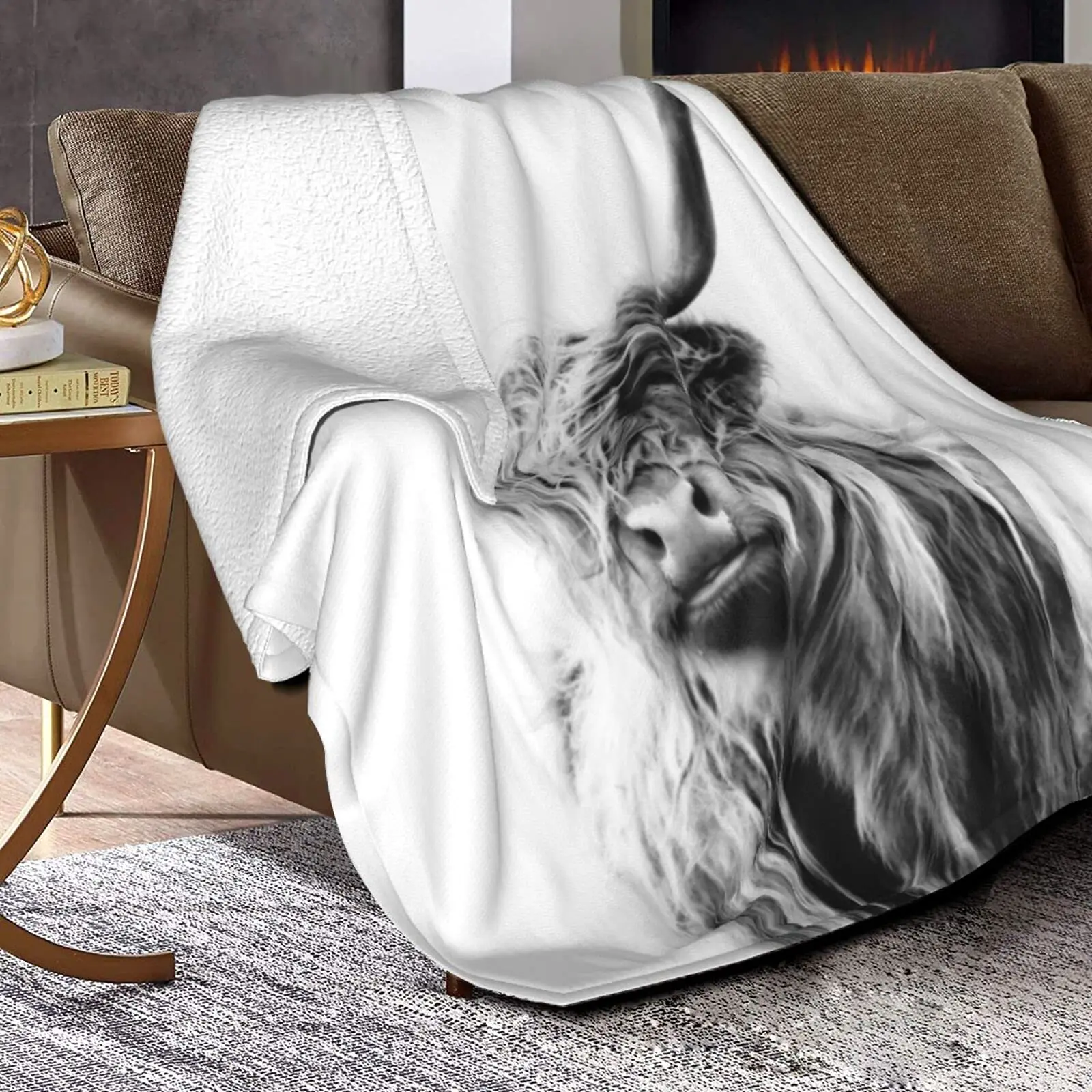 Highland Cow Blanket Animal Be - Highland Home Textiles 评论和价格