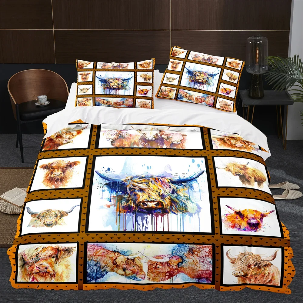 Highland Cow Cattle Farmhouse  - Highland Home Textiles 评论和价格