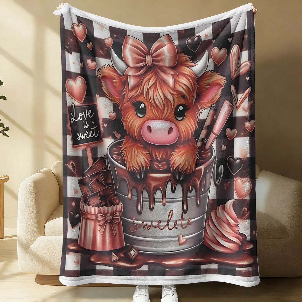 Cute Highland Cattle Printed F - Highland Home Textiles 评论和价格