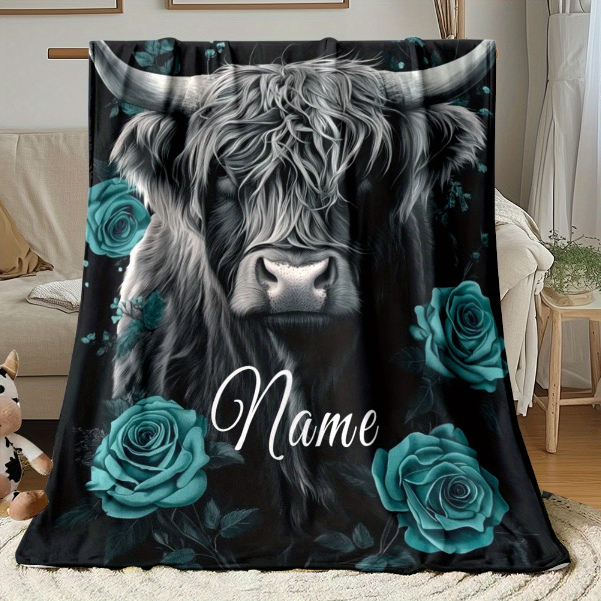 Personalized Highland Cow Blan - Highland Home Textiles 评论和价格
