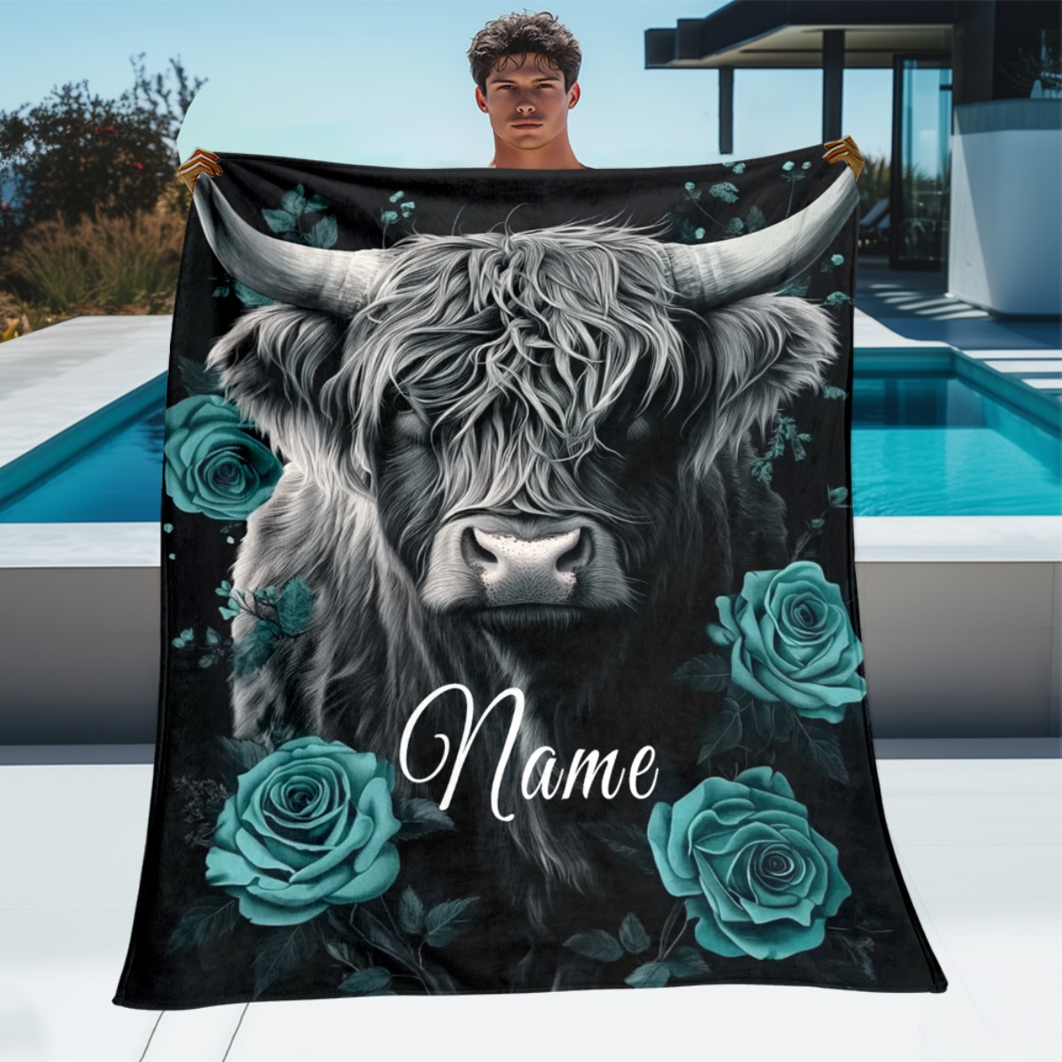 Personalized Highland Cow Blan - Highland Home Textiles 评论和价格