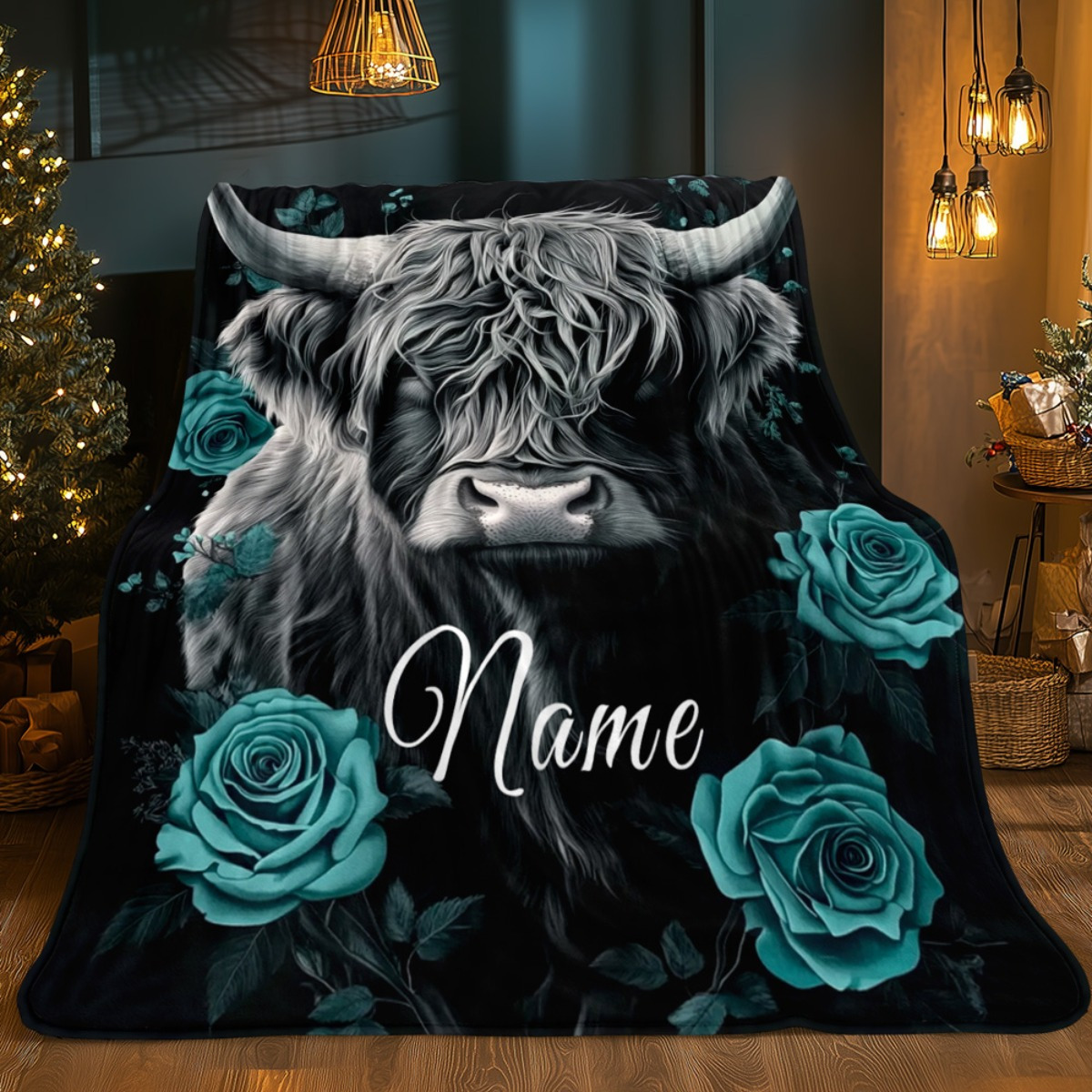 Personalized Highland Cow Blan - Highland Home Textiles 评论和价格