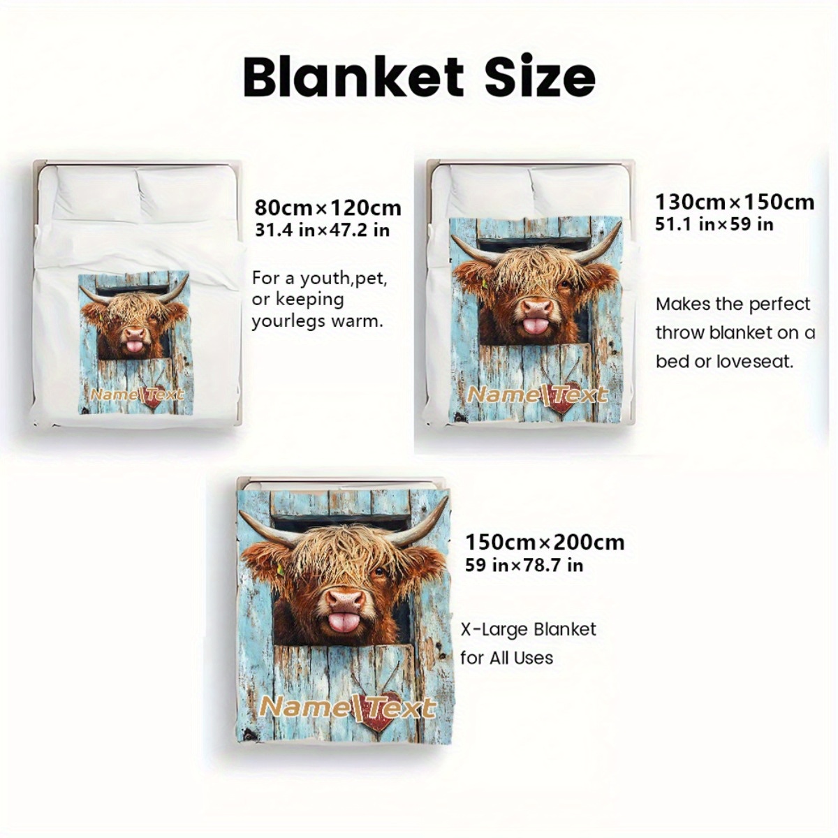 Personalized Highland Cow Blan - Highland Home Textiles 评论和价格