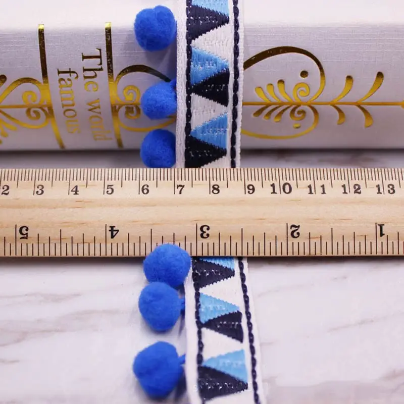 1-10Yards Pompoms Lace Trim Ba - Home Ec Textiles 评论和价格
