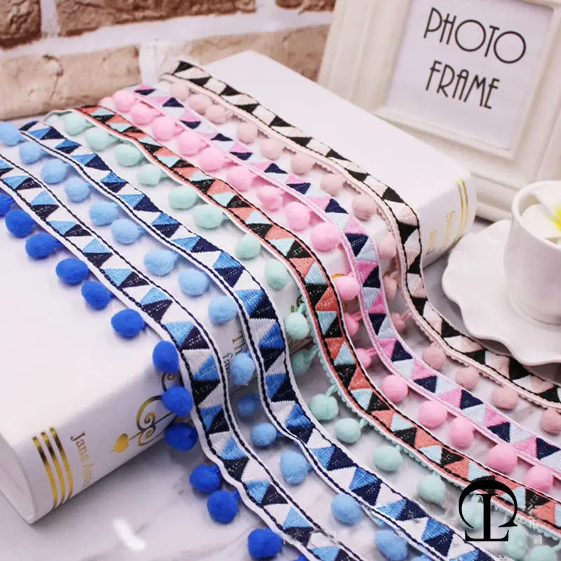 1-10Yards Pompoms Lace Trim Ba - Home Ec Textiles 评论和价格