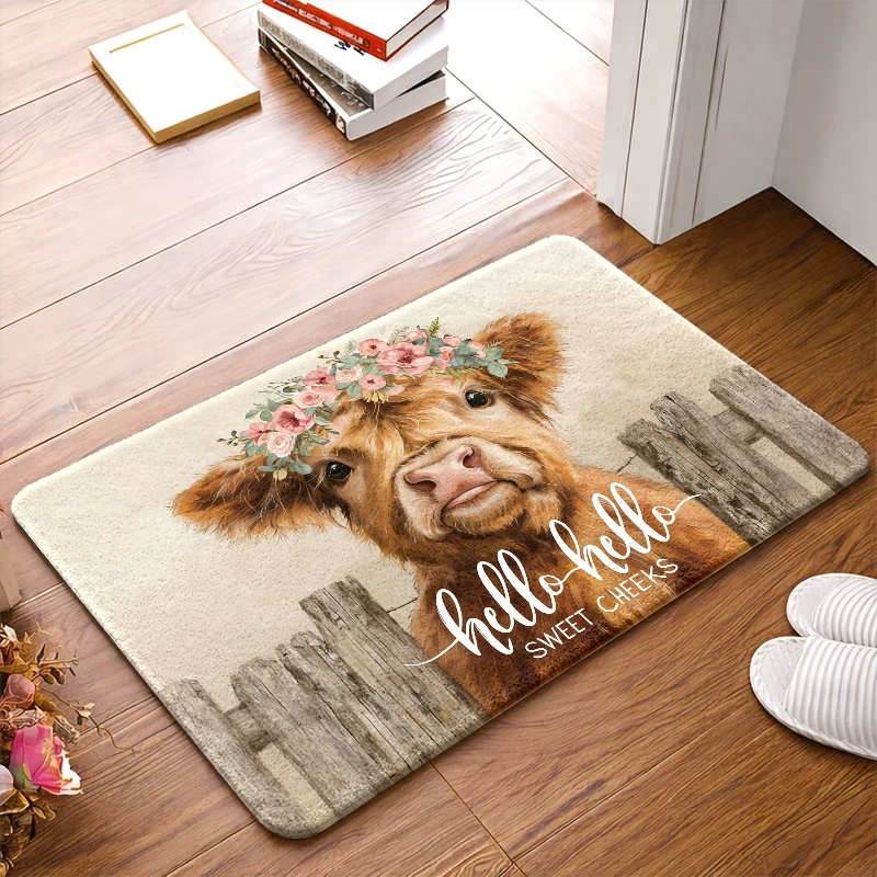 Highland Cow Flower Crown Floo - Highland Home Textiles 评论和价格