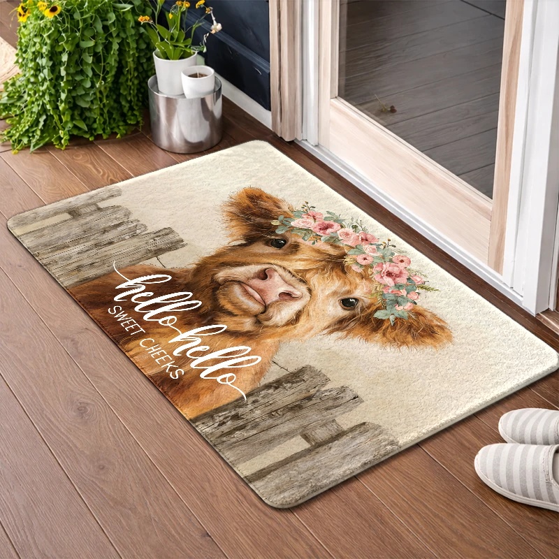 Highland Cow Flower Crown Floo - Highland Home Textiles 评论和价格