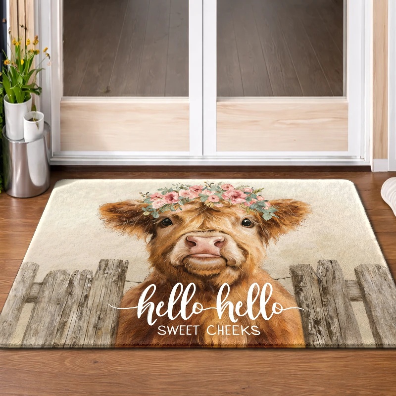 Highland Cow Flower Crown Floo - Highland Home Textiles 评论和价格