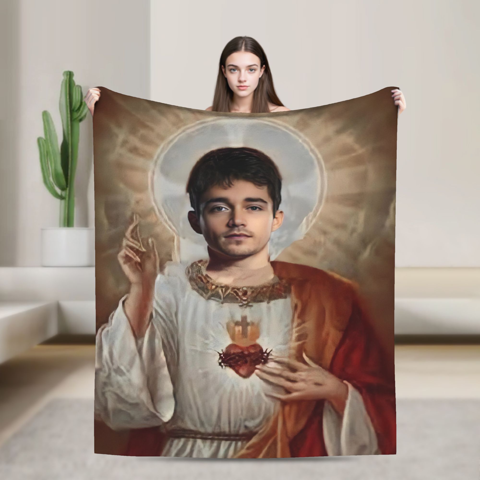 Funny image of Jesus Flannel p - Home Textiles Images 评论和价格