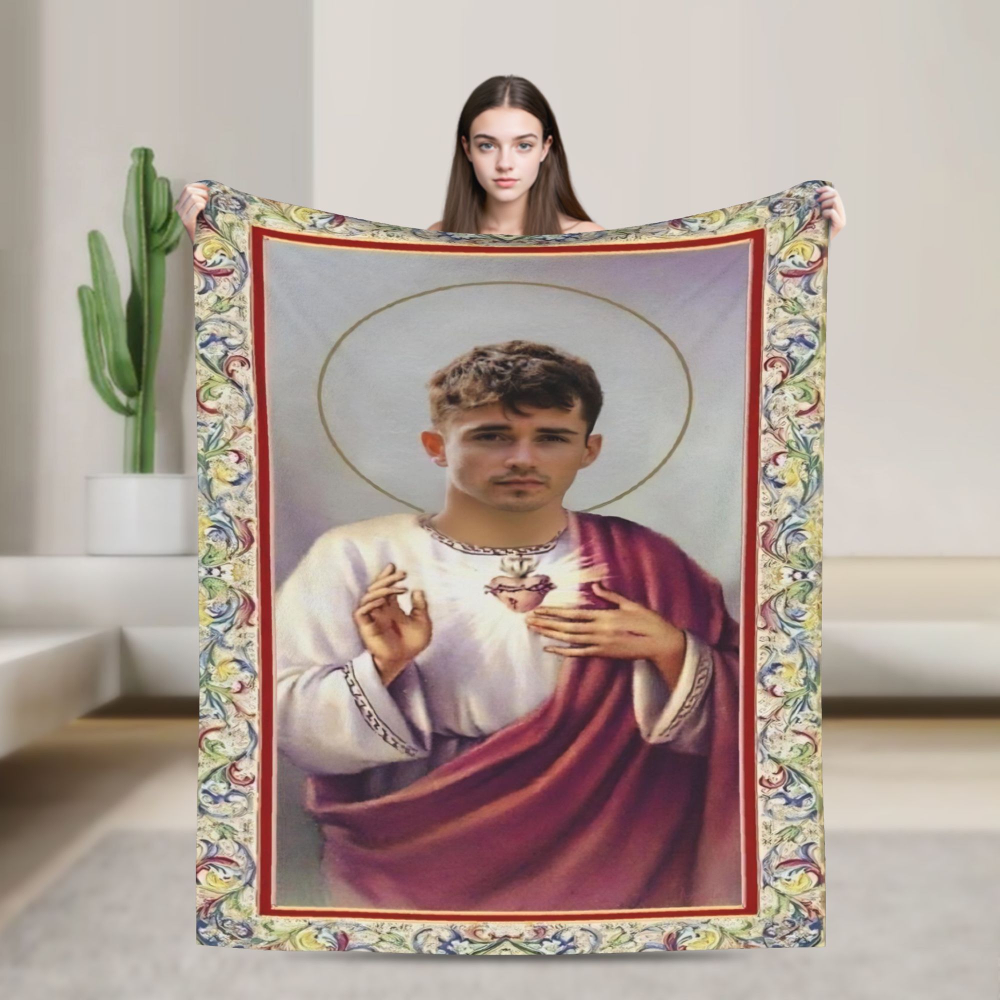 Funny image of Jesus Flannel p - Home Textiles Images 评论和价格